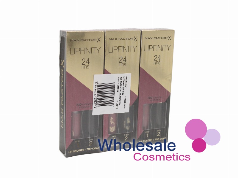 6 x Max Factor LipFinity Lip Colour - 330 ESSENTIAL BURGUNDY